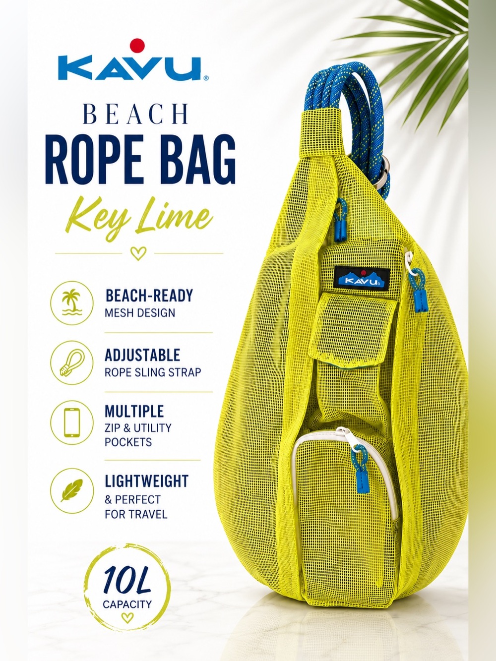 KAVU Beach Rope Bag – Key Lime | NWT